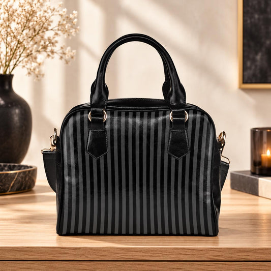 Striped Witchy Satchel Bag, Dark Academia Crossbody Tote for School and Work