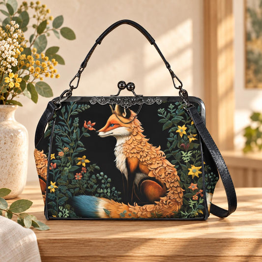 Fox Woodland Purse, Forest Animal Bag, Witchy Nature Clutch