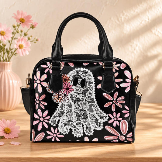 Vegan Faux Leather Lace Ghost Handbag