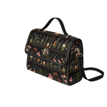 Vintage Apothecary Jars Tote Bag – Herbs & Flowers Illustration