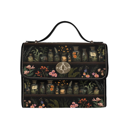 Vintage Apothecary Jars Tote Bag – Herbs & Flowers Illustration