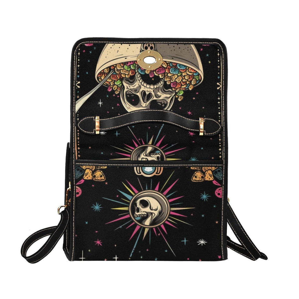 Cereal killer satchel, spooky retro crossbody, skeleton skull purse