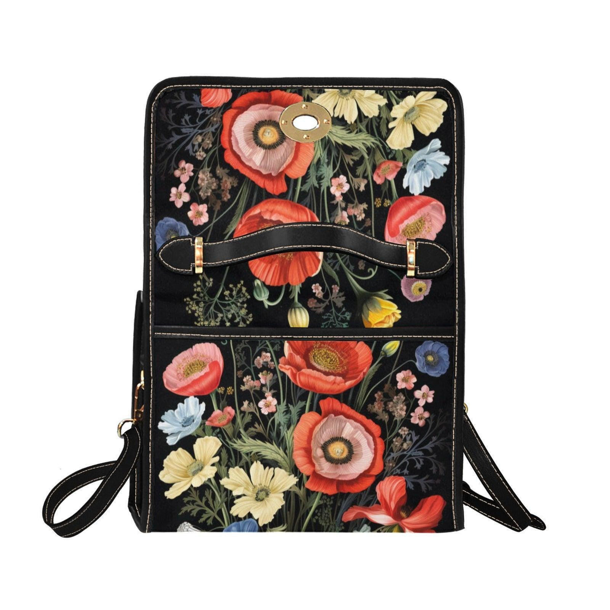 Vintage Botanical Purse, Moody Floral Satchel, Romantic Cottagecore Handbag
