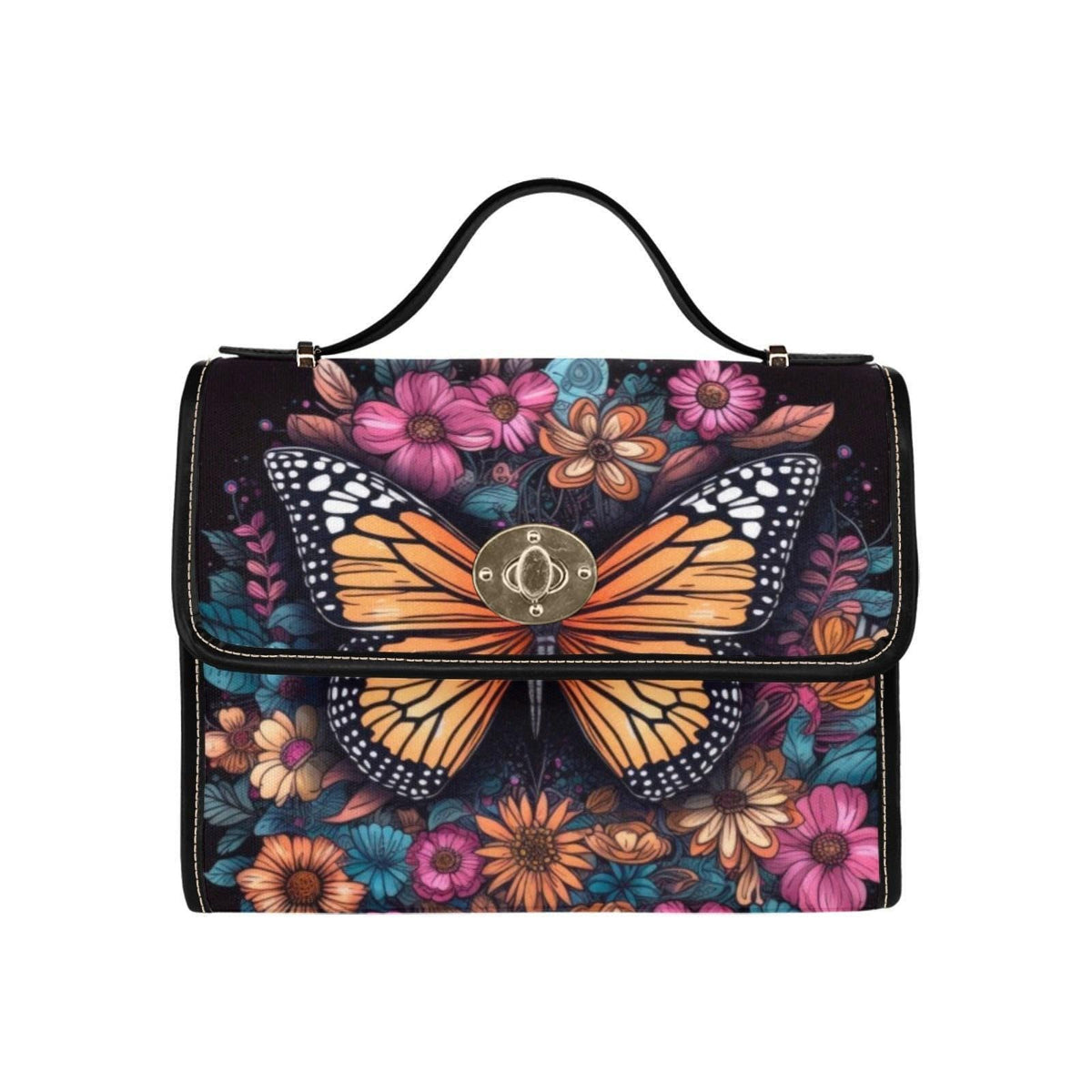 Monarch Butterfly Floral Bag, Whimsical Garden Purse, Fairycore Crossbody