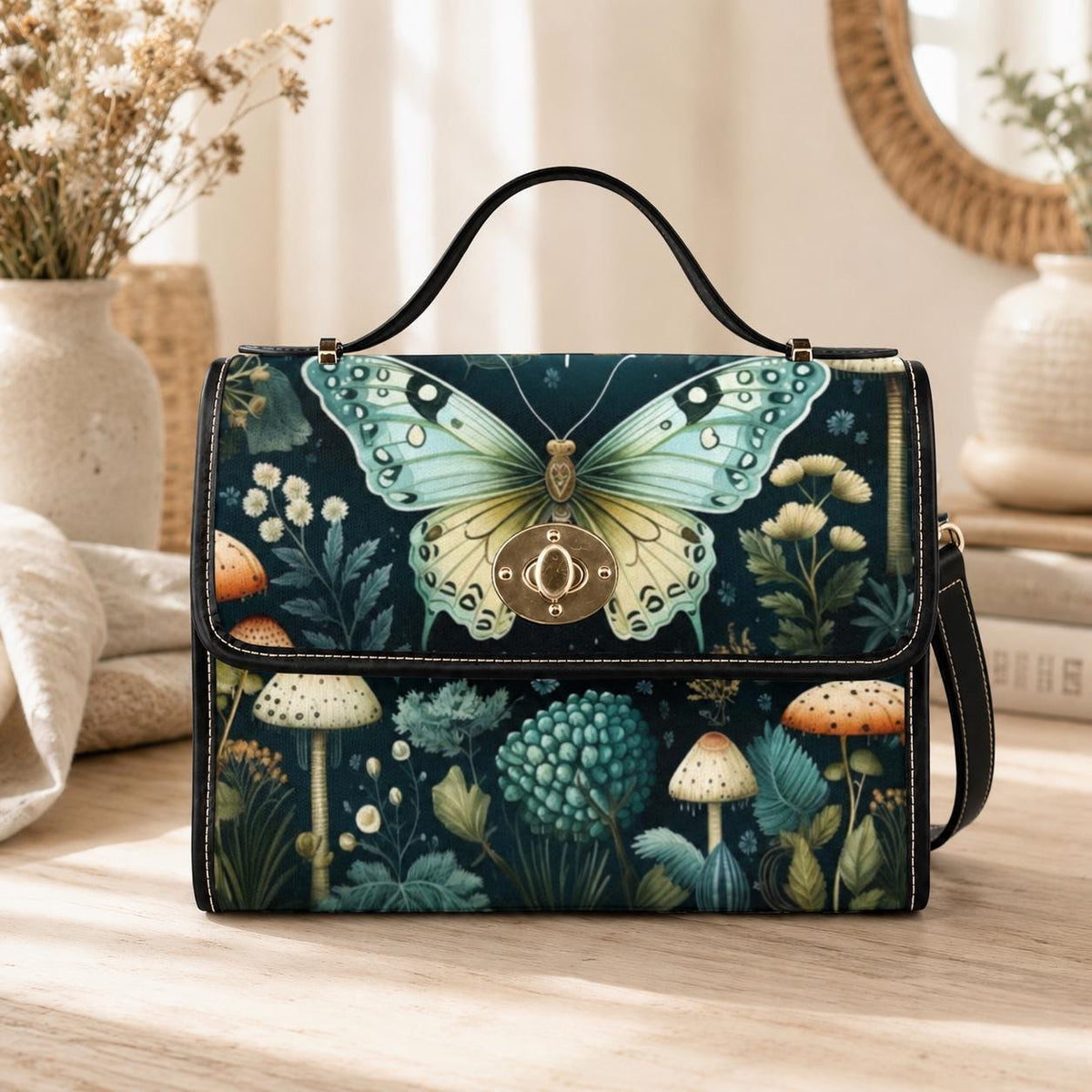 Luna Moth Mushroom Satchel Bag