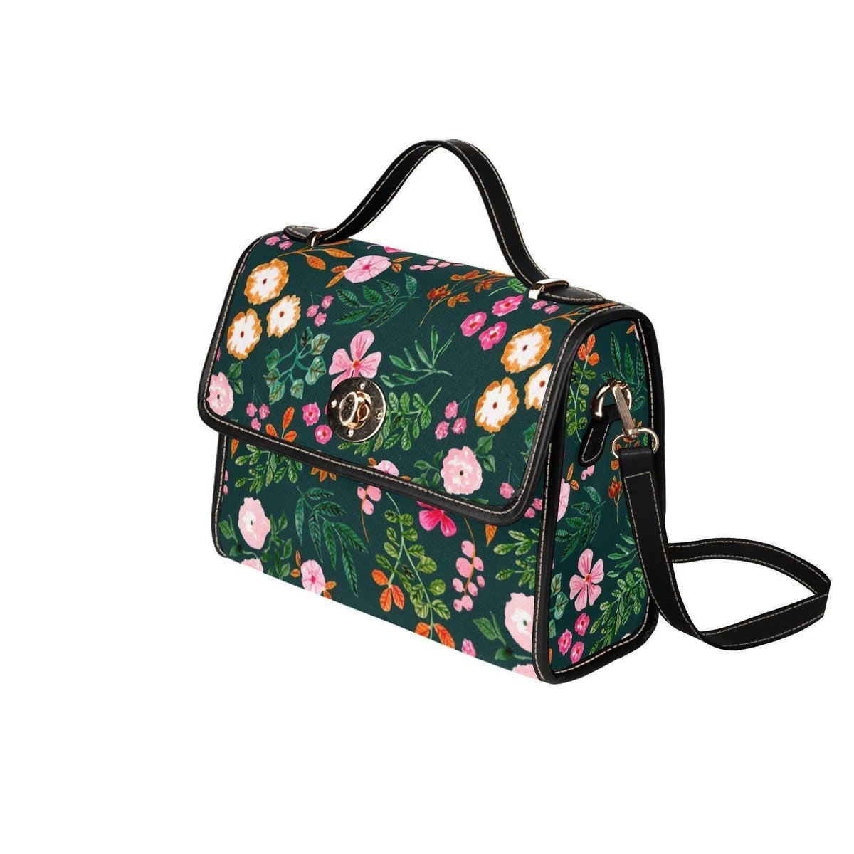 Botanical Top Handle Bag, Garden Party Purse, Vintage Floral Satchel