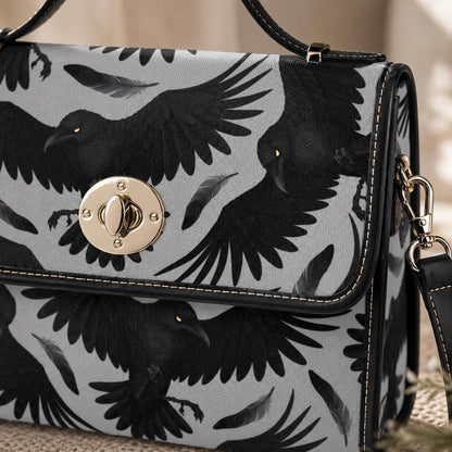 Raven Handbag, Gothic Top Handle Purse, Dark Academia Crow Bag
