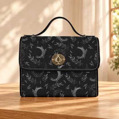 Crescent Moon Canvas Satchel Bag