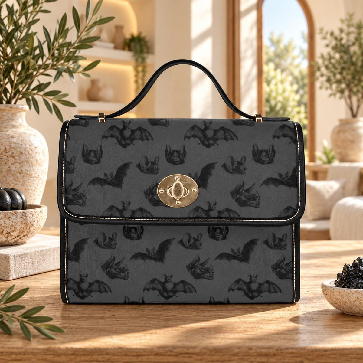 Gothic Bat Purse Top Handle Shoulder Bag Dark Academia Satchel