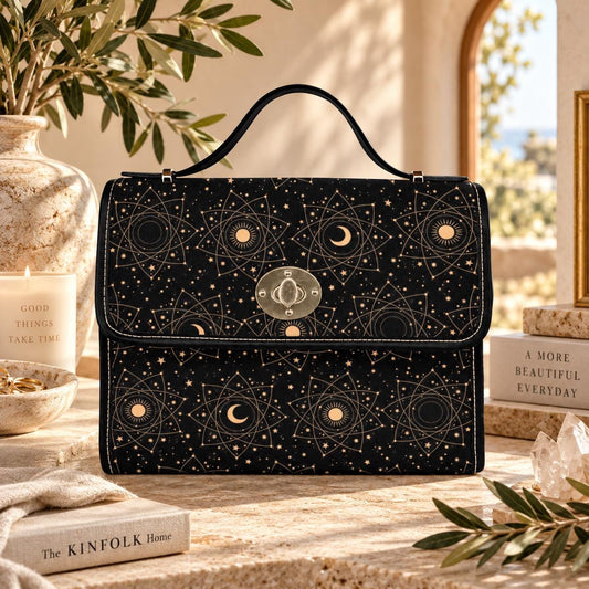 Astrology Moon Sun Satchel, Celestial Witchy Bag, Occult Star Purse