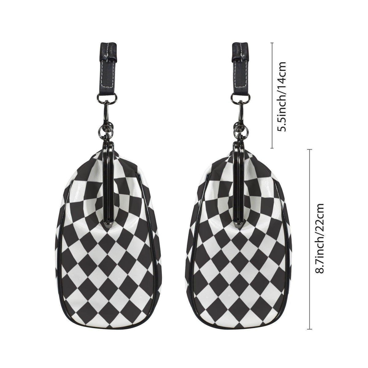 Black and White Harlequin Kisslock Handbag