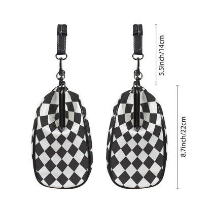 Black and White Harlequin Kisslock Handbag