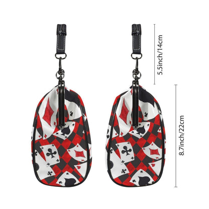 Alice in Wonderland Kisslock Bag, Queen of Hearts Purse, Red Harlequin Handbag
