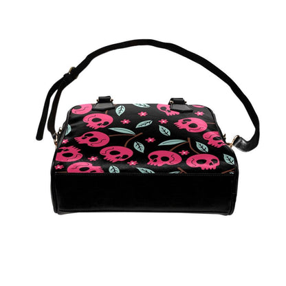Pink Skull Purse, Vegan Faux Leather, Pastel Goth Handbag, Spooky Tote Bag