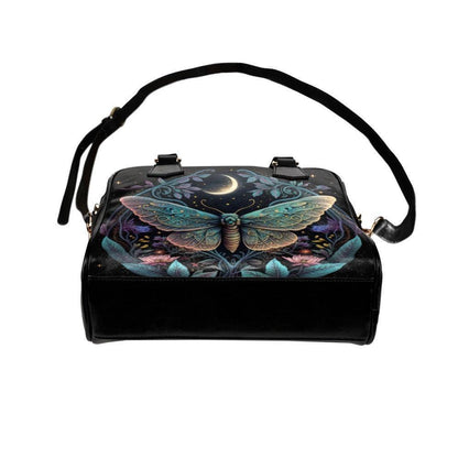 Celestial moth moon handbag, witchy astrology crossbody bag, mystical travel tote, enchanted everyday purse