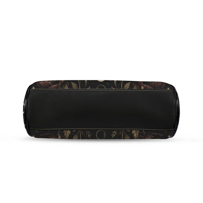 Luna Moth Kisslock Purse, Black Celestial Floral Crossbody Bag