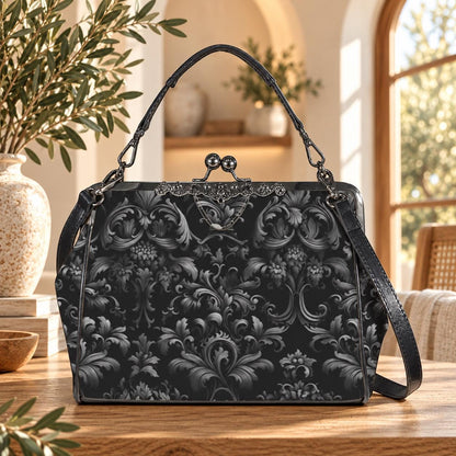 Baroque Black Handbag, Gothic Victorian Purse, Witchy Gift Bag