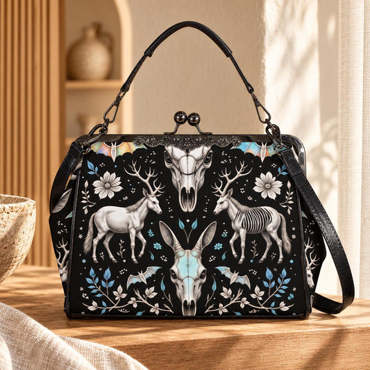 Deer Skull Frame Purse, Taxidermy Style Handbag, Dark Folklore Bag
