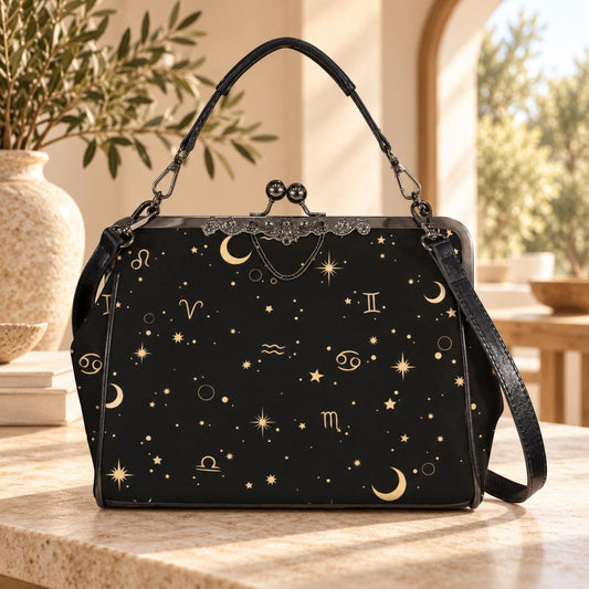 Zodiac Constellation Handbag: Celestial Witchy Clasp Purse