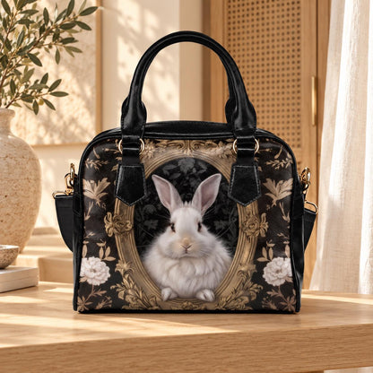 Rabbit Portrait Satchel Handbag