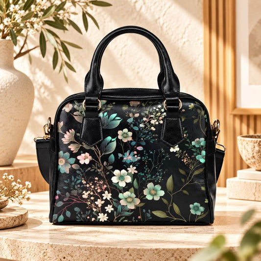 Botanical floral satchel, witchy crossbody bag, celestial garden tote