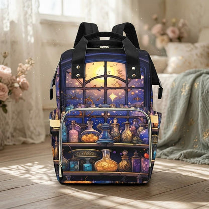 Witchy Diaper Bag Backpack, Apothecary Mom Bag, Celestial Nursery Organizer