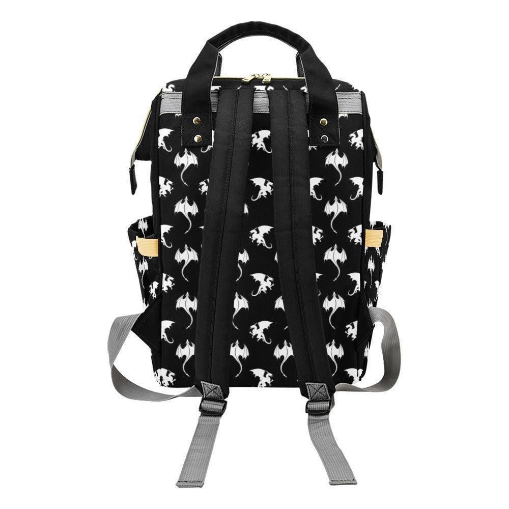 Dragon Print Diaper Bag Backpack, Fantasy Mom Travel Organizer
