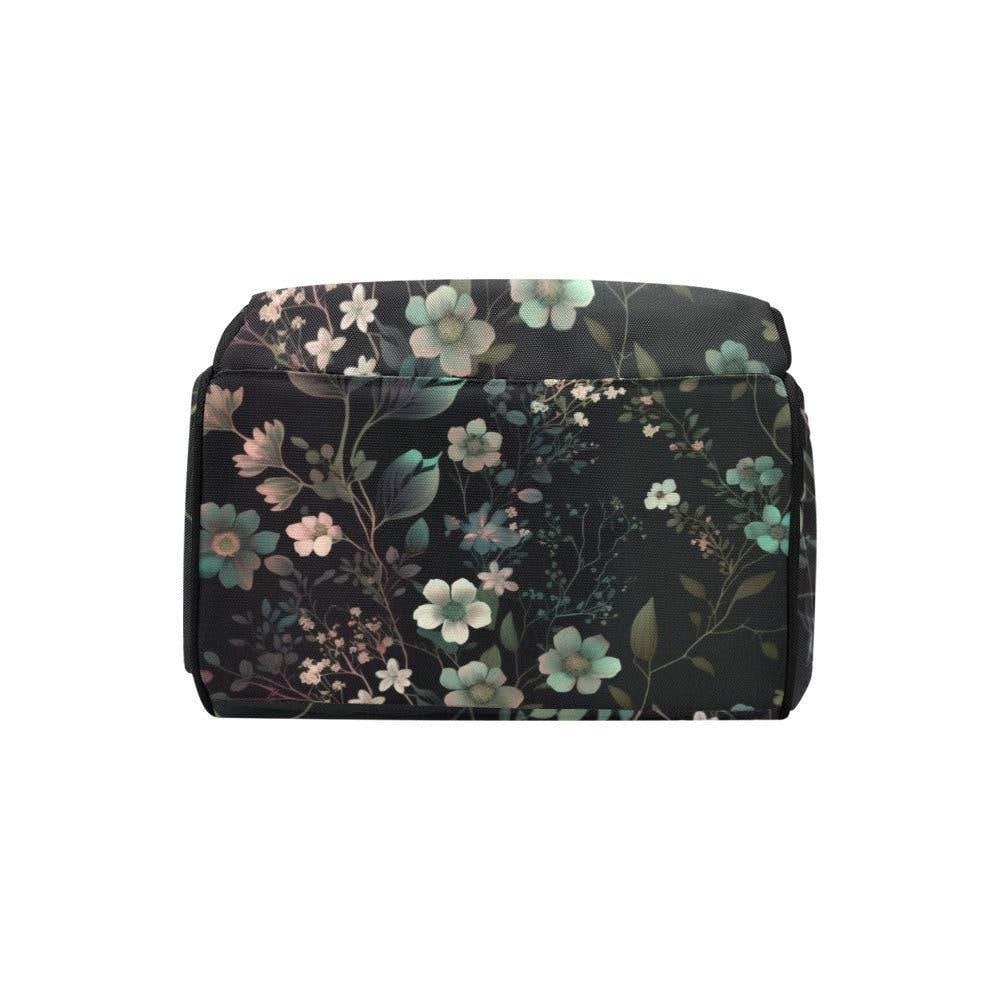 Dark Floral Backpack, Botanical Laptop Backpack, Nature Print Bag