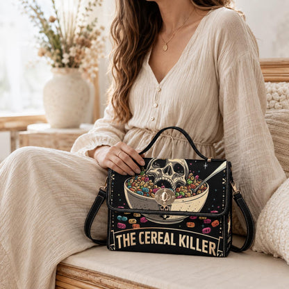 Cereal killer satchel, spooky retro crossbody, skeleton skull purse