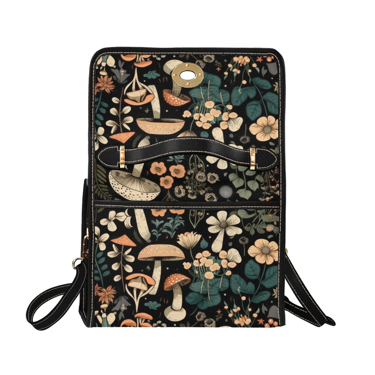 Mushroom Satchel Purse, Cottagecore Crossbody Bag, Woodland Floral Handbag for Her