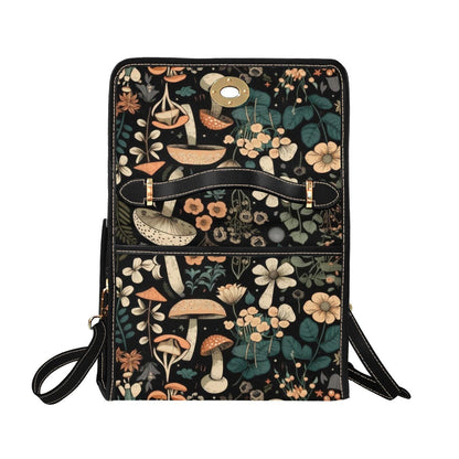 Mushroom Satchel Purse, Cottagecore Crossbody Bag, Woodland Floral Handbag for Her