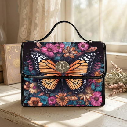 Monarch Butterfly Floral Bag, Whimsical Garden Purse, Fairycore Crossbody