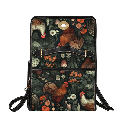 Rooster & Hen Garden Handbag – Rustic Countryside Farmhouse bag