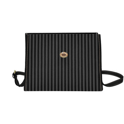 Striped Crossbody Shoulder Bag, Black Goth Bag, Gothic Moth Bag