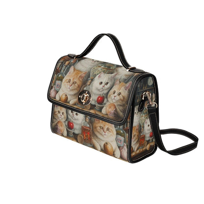 Cat Lover Purse with Kittens, Witchy Apothecary Handbag, Cute Top Handle Bag