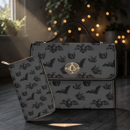 Gothic Bat Purse Top Handle Shoulder Bag Dark Academia Satchel