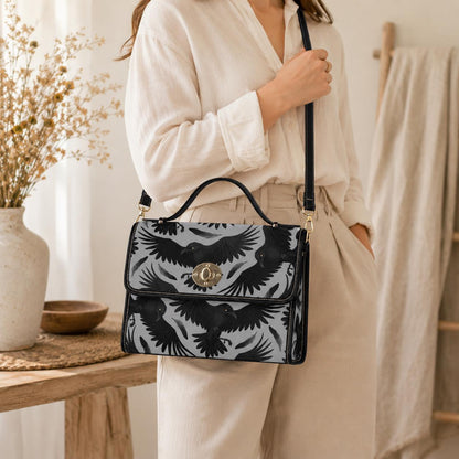 Raven Handbag, Gothic Top Handle Purse, Dark Academia Crow Bag