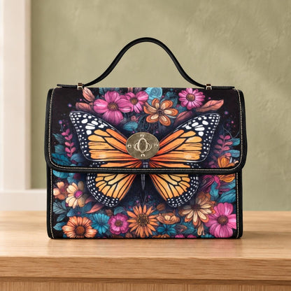 Monarch Butterfly Floral Bag, Whimsical Garden Purse, Fairycore Crossbody