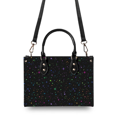 Star Speckled Top Handle Handbag with Detachable Crossbody Strap