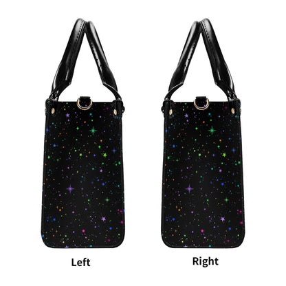 Star Speckled Top Handle Handbag with Detachable Crossbody Strap