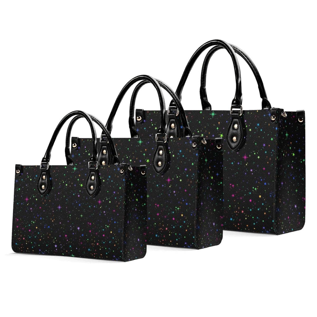 Star Speckled Top Handle Handbag with Detachable Crossbody Strap