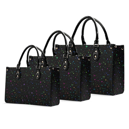 Star Speckled Top Handle Handbag with Detachable Crossbody Strap