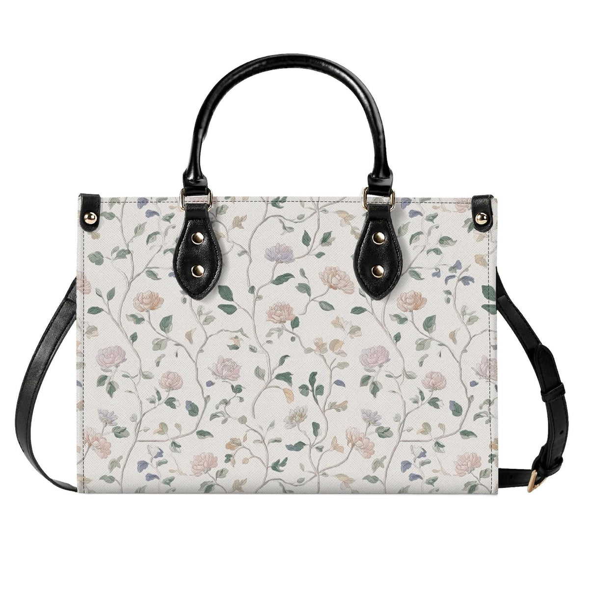 Cottage Garden Wildflower Handbag with Top Handles and Crossbody Strap