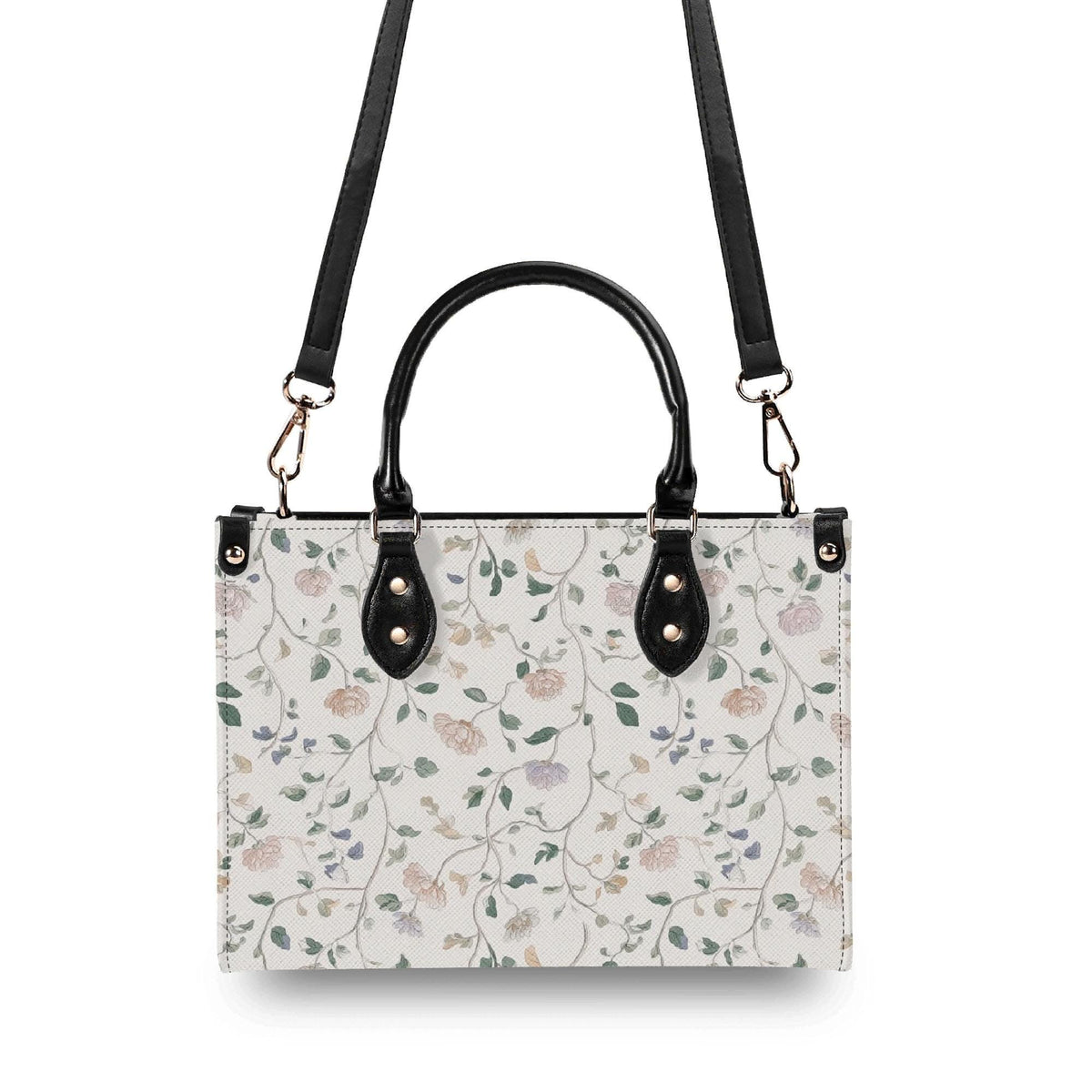 Cottage Garden Wildflower Handbag with Top Handles and Crossbody Strap