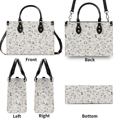 Cottage Garden Wildflower Handbag with Top Handles and Crossbody Strap