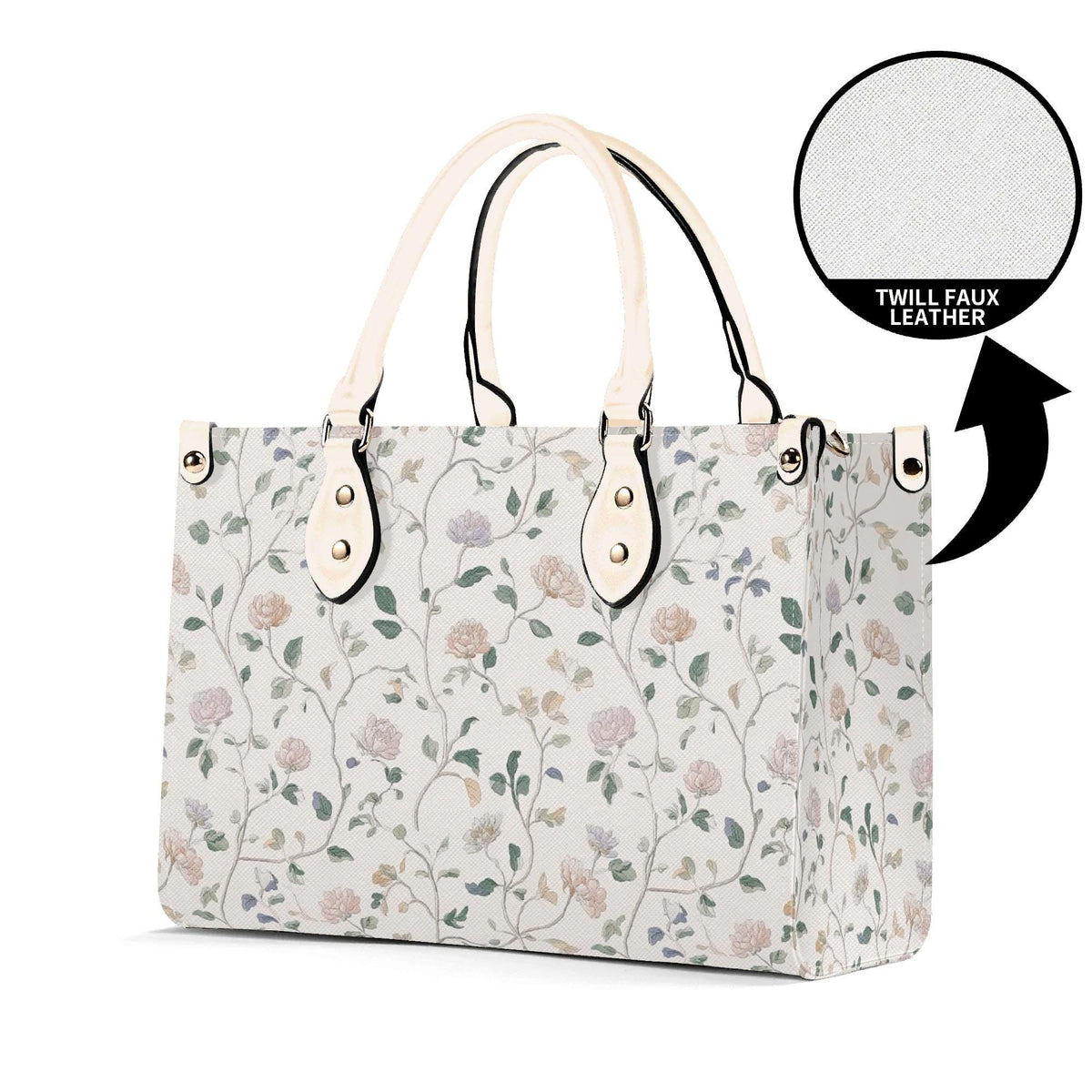 Cottage Garden Wildflower Handbag with Top Handles and Crossbody Strap