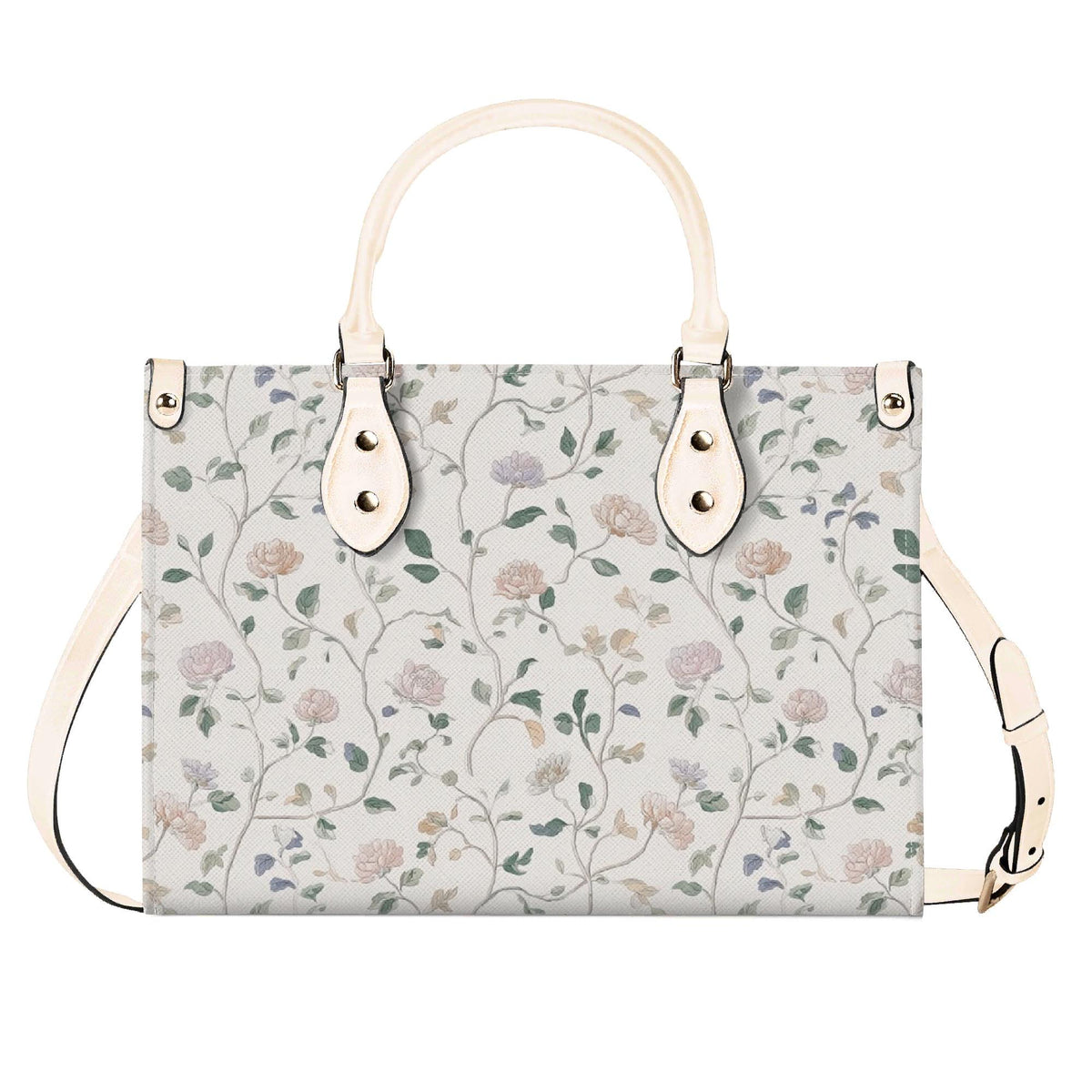 Cottage Garden Wildflower Handbag with Top Handles and Crossbody Strap