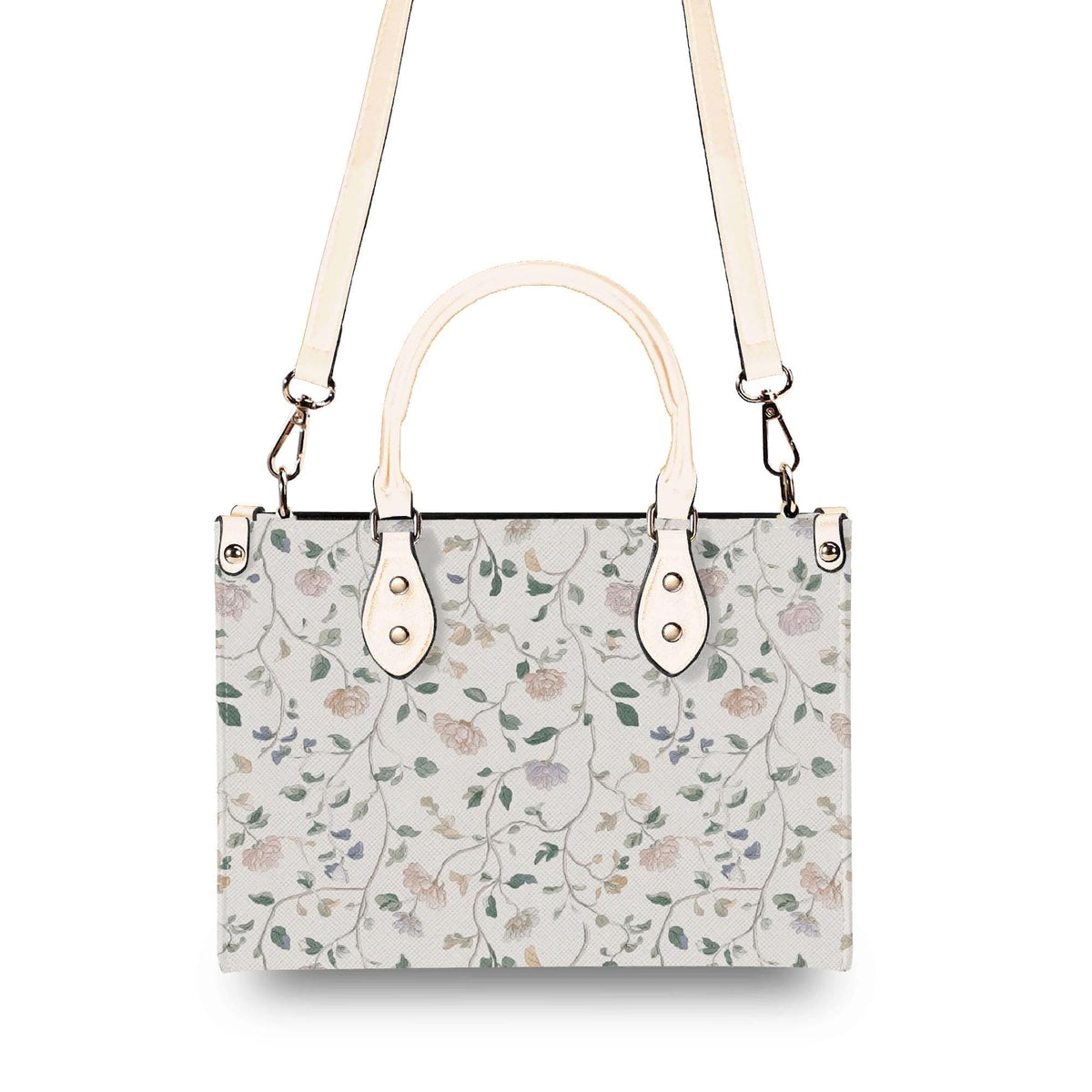 Cottage Garden Wildflower Handbag with Top Handles and Crossbody Strap