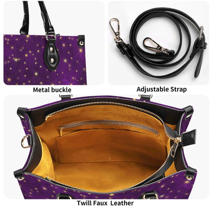 Whimsigoth Starry Sky Handbag, Purple Top Handle Crossbody Bag
