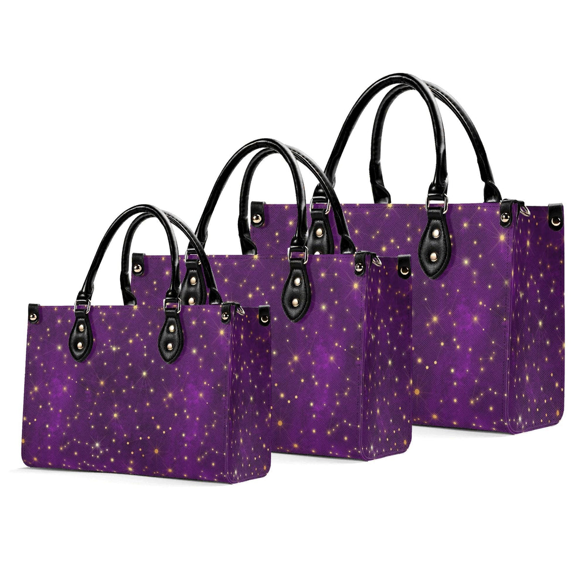 Whimsigoth Starry Sky Handbag, Purple Top Handle Crossbody Bag